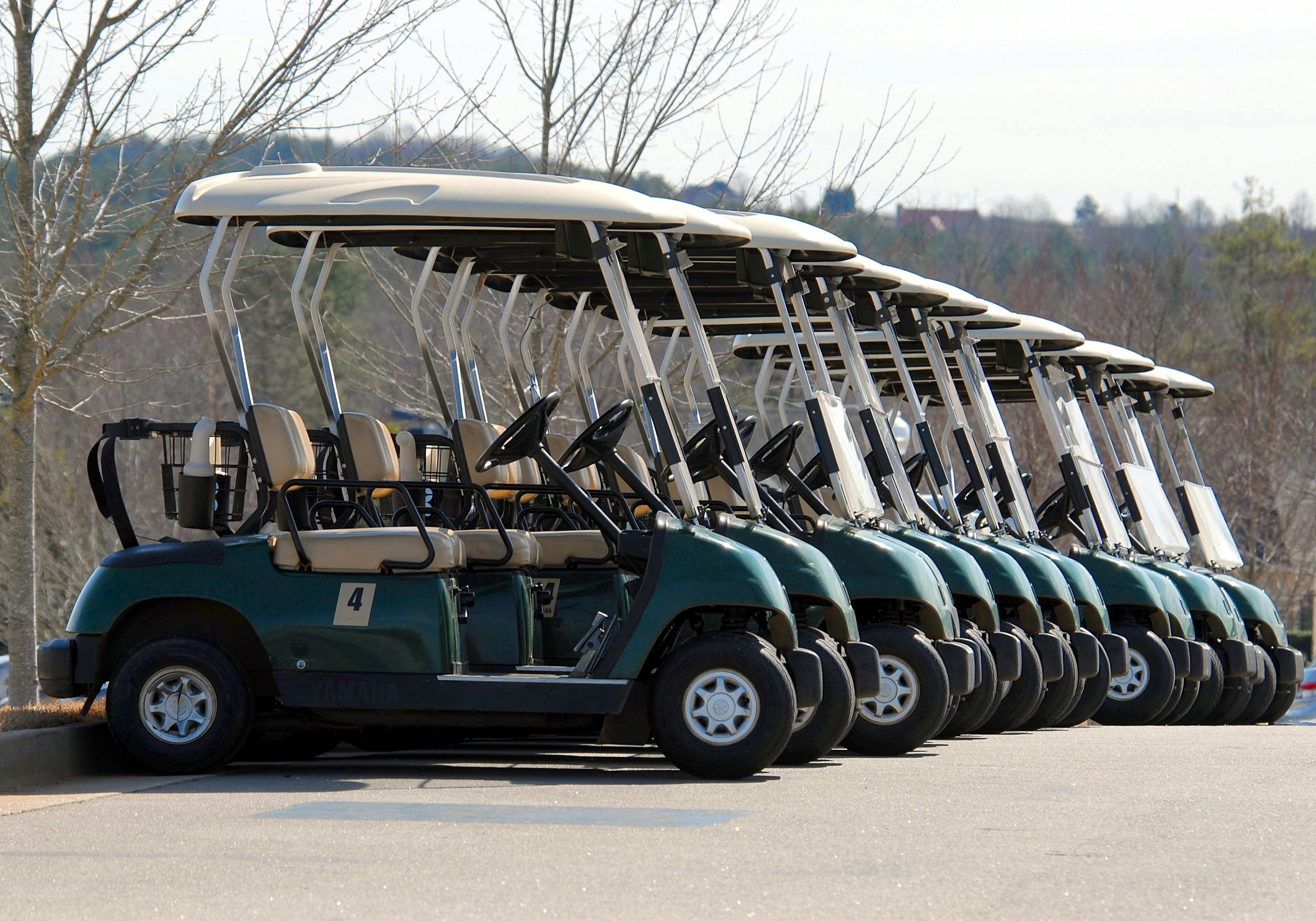 Row of golf carts