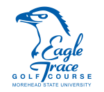 Eagle Trace Golf Course: Morehead State University Logo in the color blue.